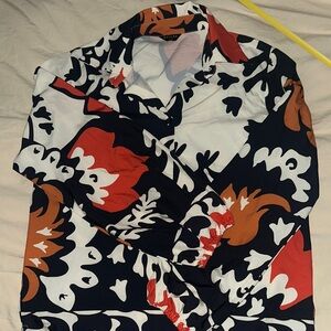 Beulah Black and Red Button Down Shirt & shorts set